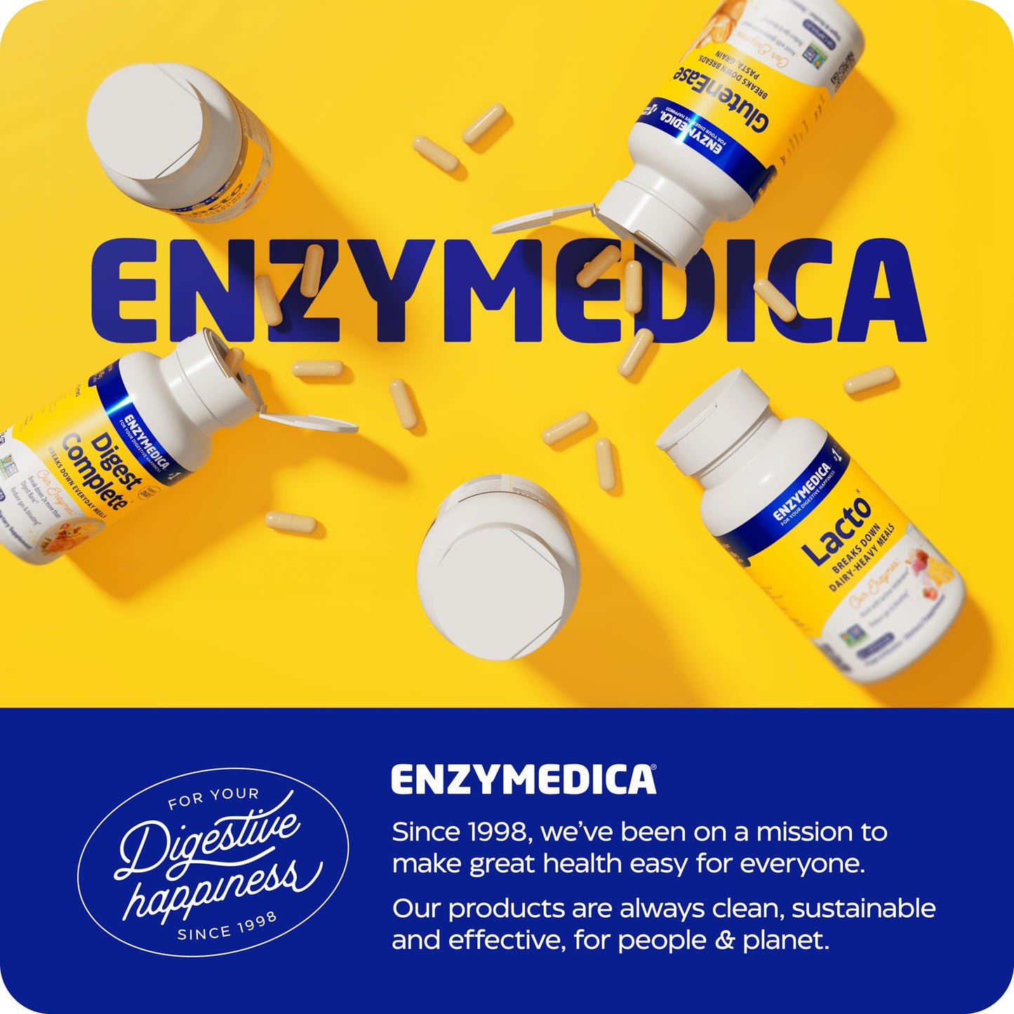 Enzymedica Pro-Bio Probiotic Supplement for Digestive & Gut Health - Daily Probiotic Capsules for Women & Men, 10 Billion CFU, Helps Reduce Gas & Bloating, - Maple Wellness Supplements