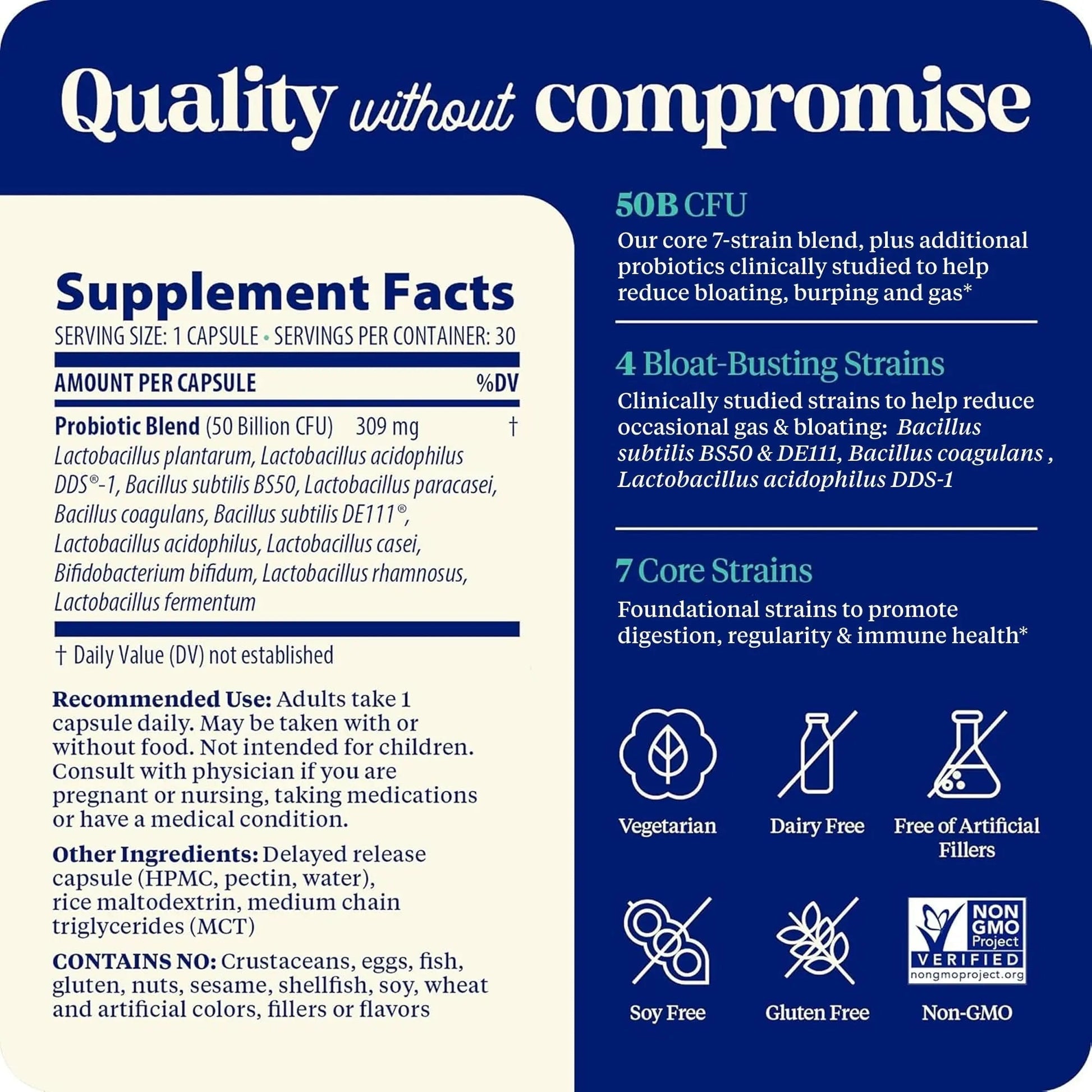 Enzymedica SubCulture Probiotics for Gas & Bloating, 50 Billion CFU, Supports Immune & Digestive Health, Regularity & Gut Flora, 30 Count - Maple Wellness Supplements