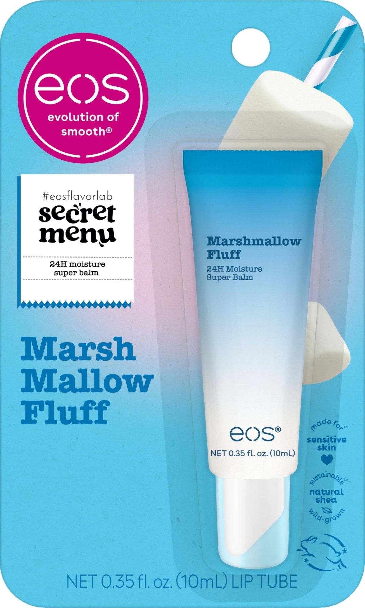 eos 24H Moisture Super Balm - Marshmallow Fluff, Lip mask, Moisturizing, Lip Treatment, Limited-Edition Skincare, 0.35 fl oz - Maple Wellness Supplements