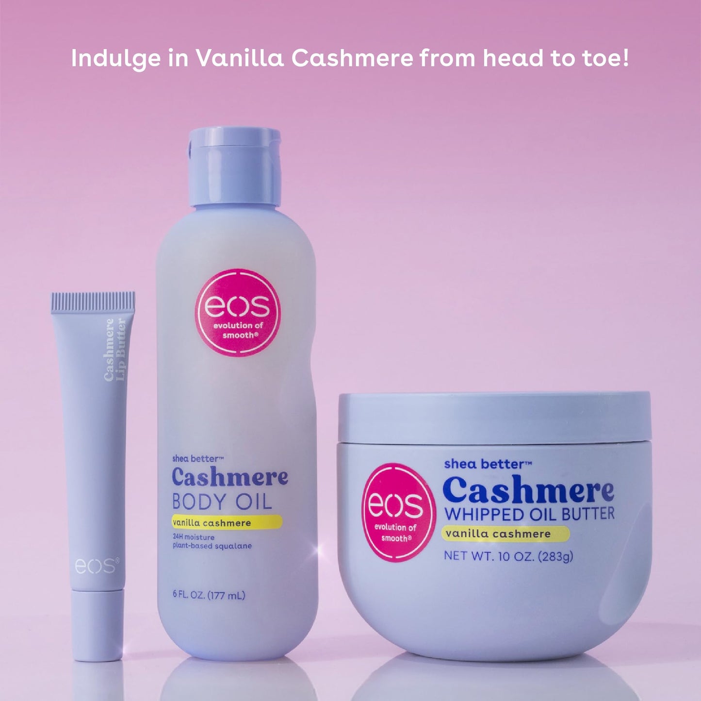 eos Cashmere Oil, Vanilla, 24 Hour Moisture, Plant-Based Squalane to Soothe, Soften and Smooth Dry Skin, 6 fl oz - Maple Wellness Supplements