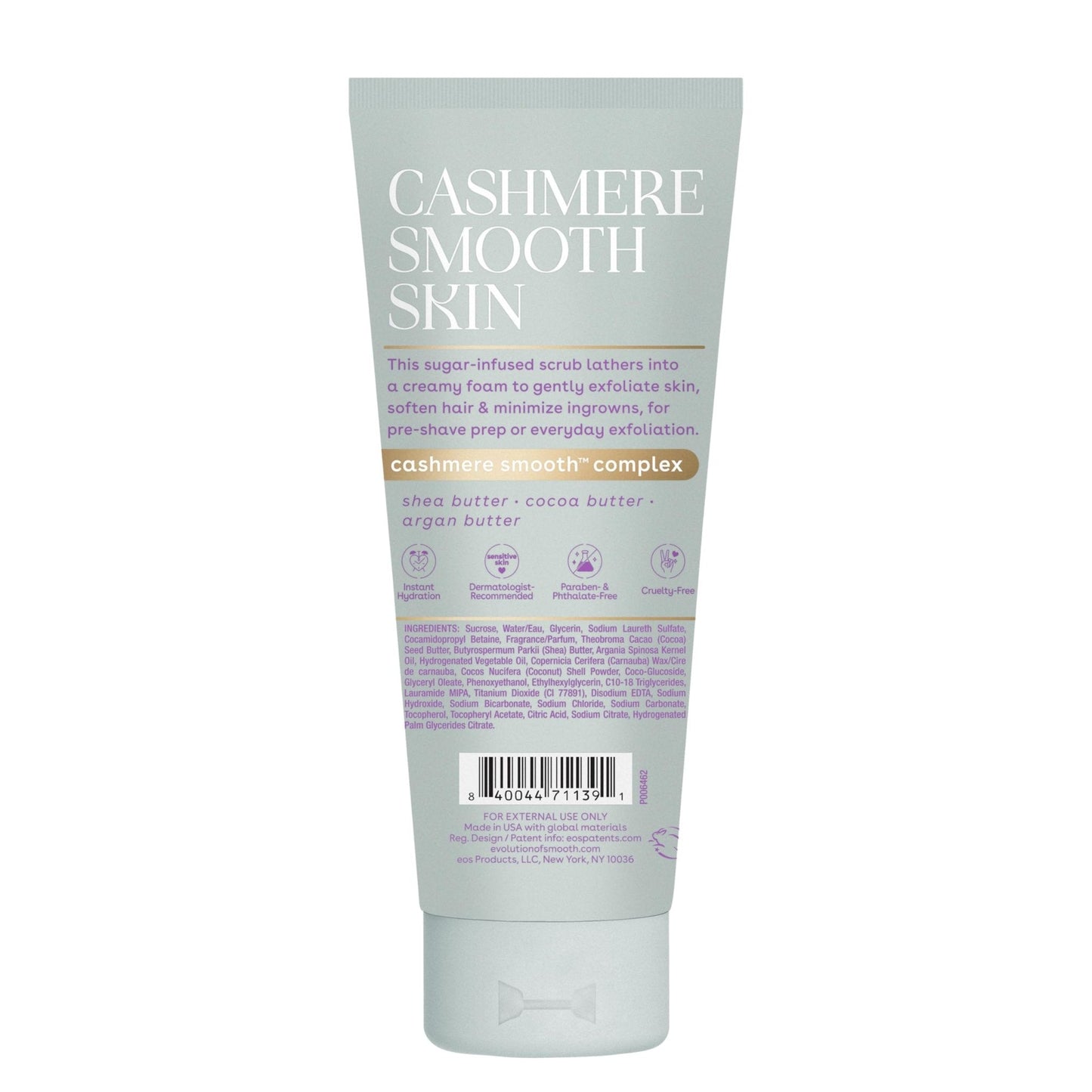 eos Cashmere Skin Collection Pre-Shave Scrub- Vanilla Cashmere, Exfoliating Body Scrub, Vanilla Body Scrub, Hydrating, Shea Sugar, 7 fl oz - Maple Wellness Supplements