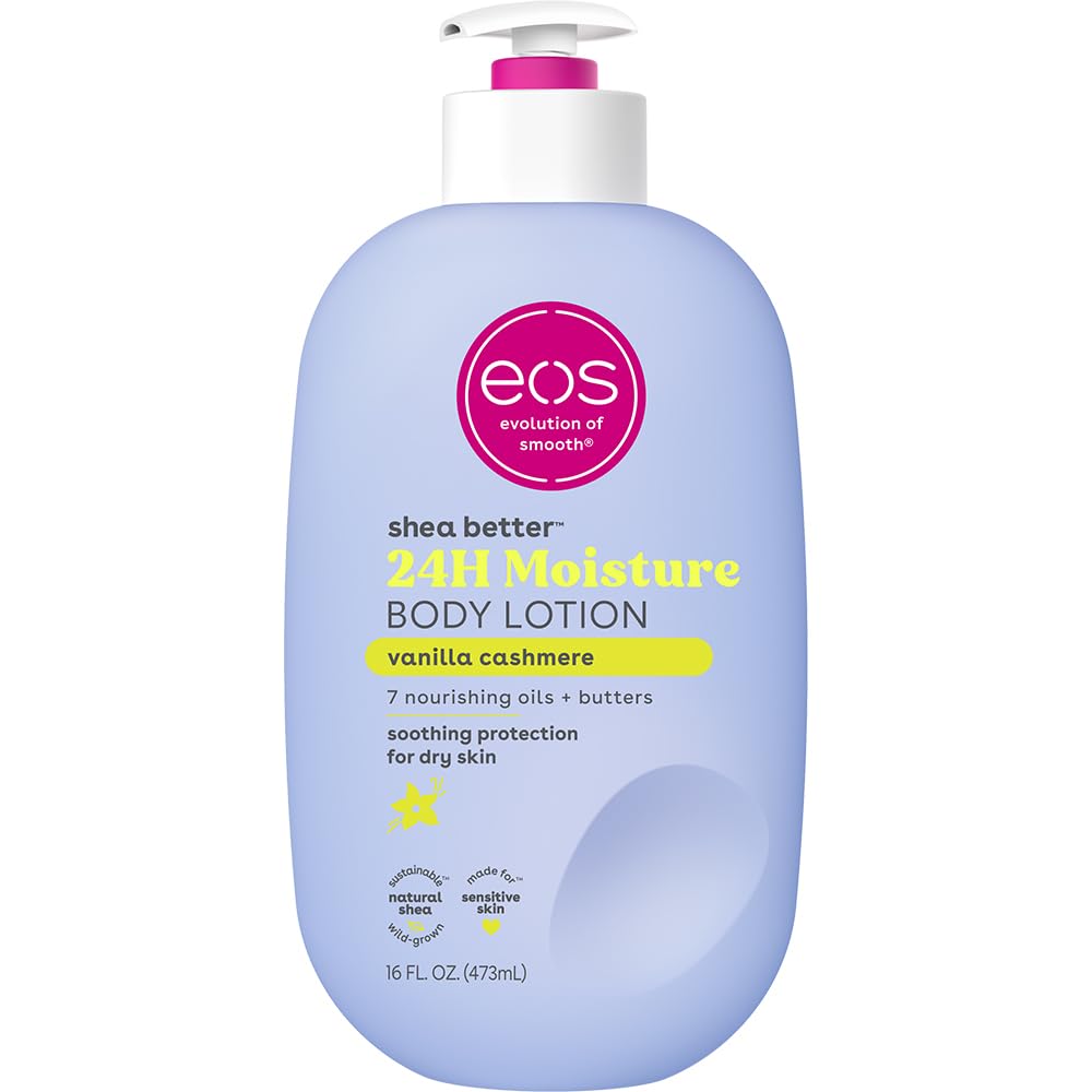 eos Shea Better Body Lotion Vanilla Cashmere, 24-Hour Moisture Skin Care, Lightweight - Maple Wellness Supplements
