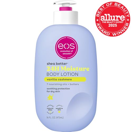 eos Shea Better Body Lotion Vanilla Cashmere, 24-Hour Moisture Skin Care, Lightweight - Maple Wellness Supplements