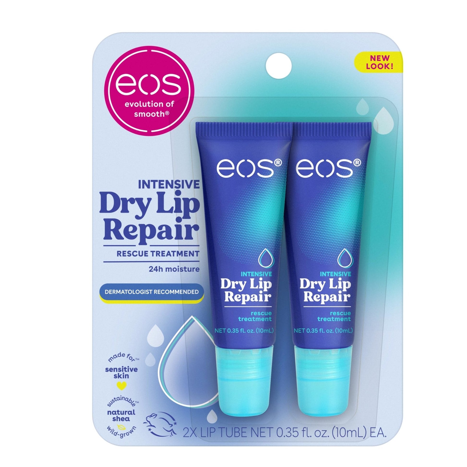 eos The Hero Lip Repair, Extra Dry Lip Treatment, 24HR Moisture, Natural Strawberry Extract, 0.35 fl oz, 2-Pack - Maple Wellness Supplements