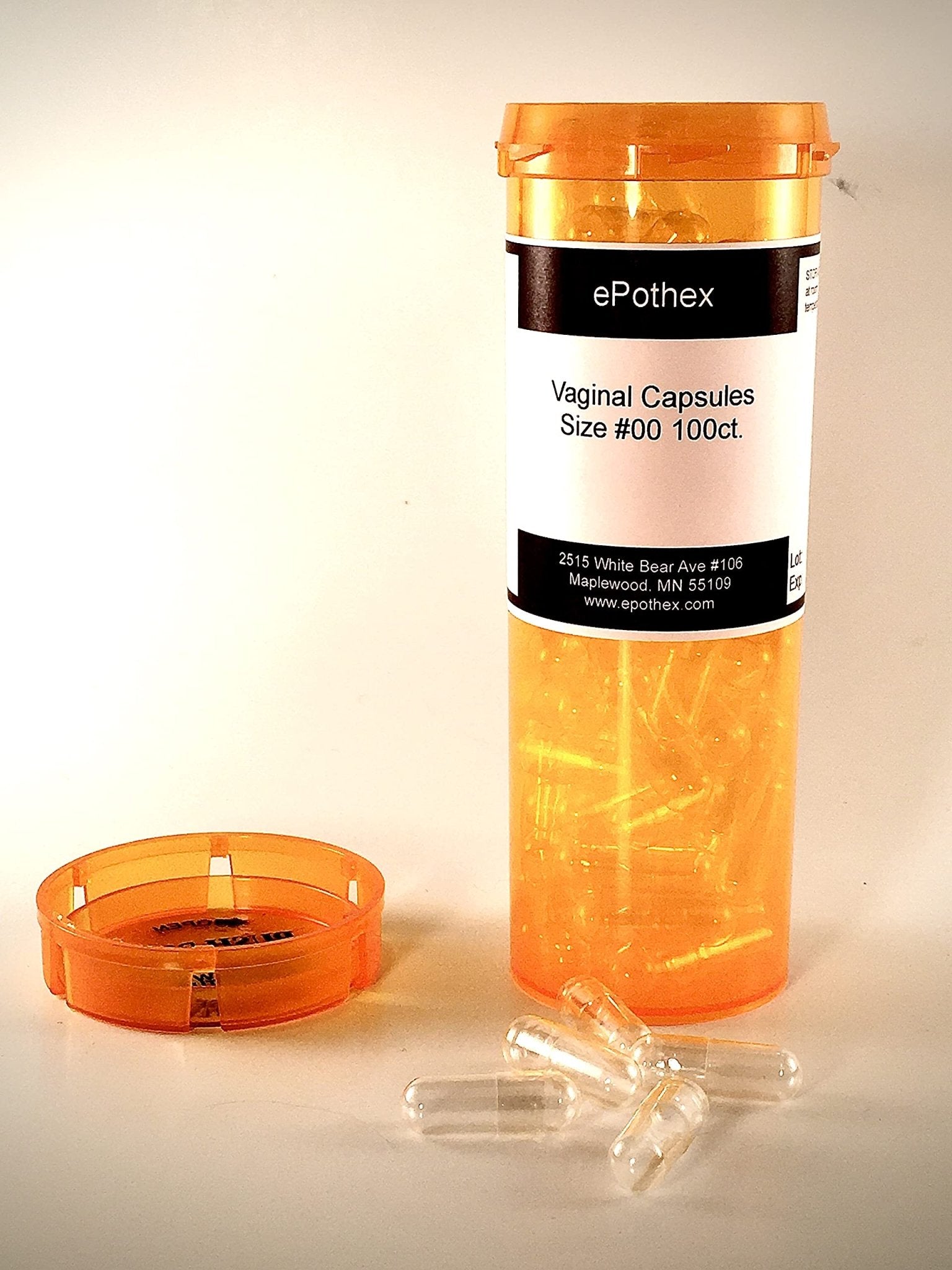 EPOTHEX Vaginal Capsule Suppositories - 100ct - Empty Non-Seperated- Great for Boric Acid and Vaginal Probiotics - Maple Wellness Supplements