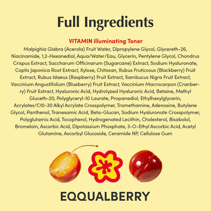 EQQUALBERRY Vitamin Illuminating Toner - Brightening Vitamin C & Niacinamide 3% - Maple Wellness Supplements