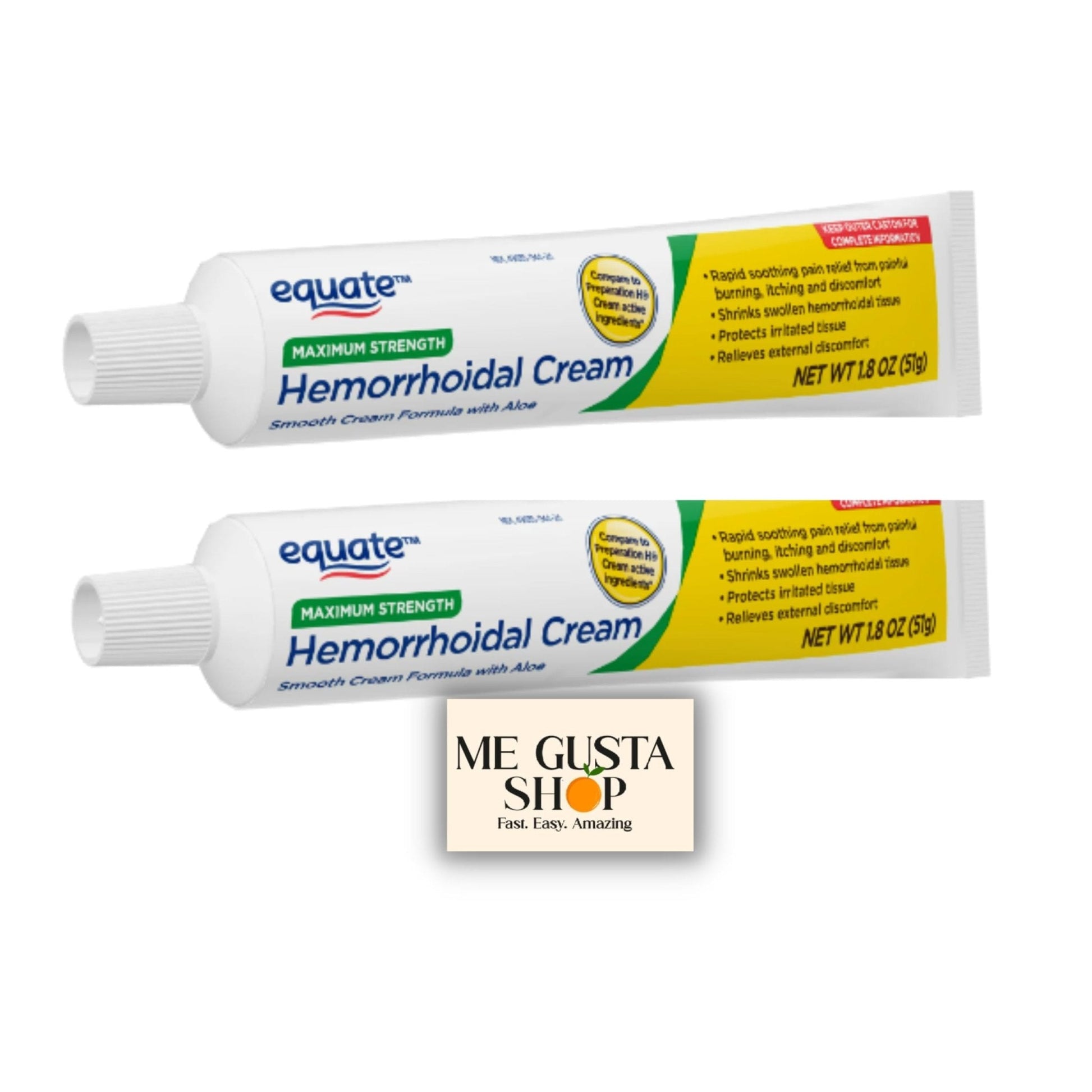 Equate Hemorrhoidal Cream,1.8 Oz (Pack of 02) Total 2 + me Gusta Sticker - Maple Wellness Supplements