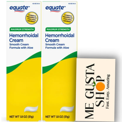 Equate Hemorrhoidal Cream,1.8 Oz (Pack of 02) Total 2 + me Gusta Sticker - Maple Wellness Supplements