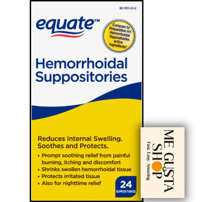Equate Hemorrhoidal Suppositories 24 Ct Pack of 01 24 Total + me Gusta Sticker - Maple Wellness Supplements