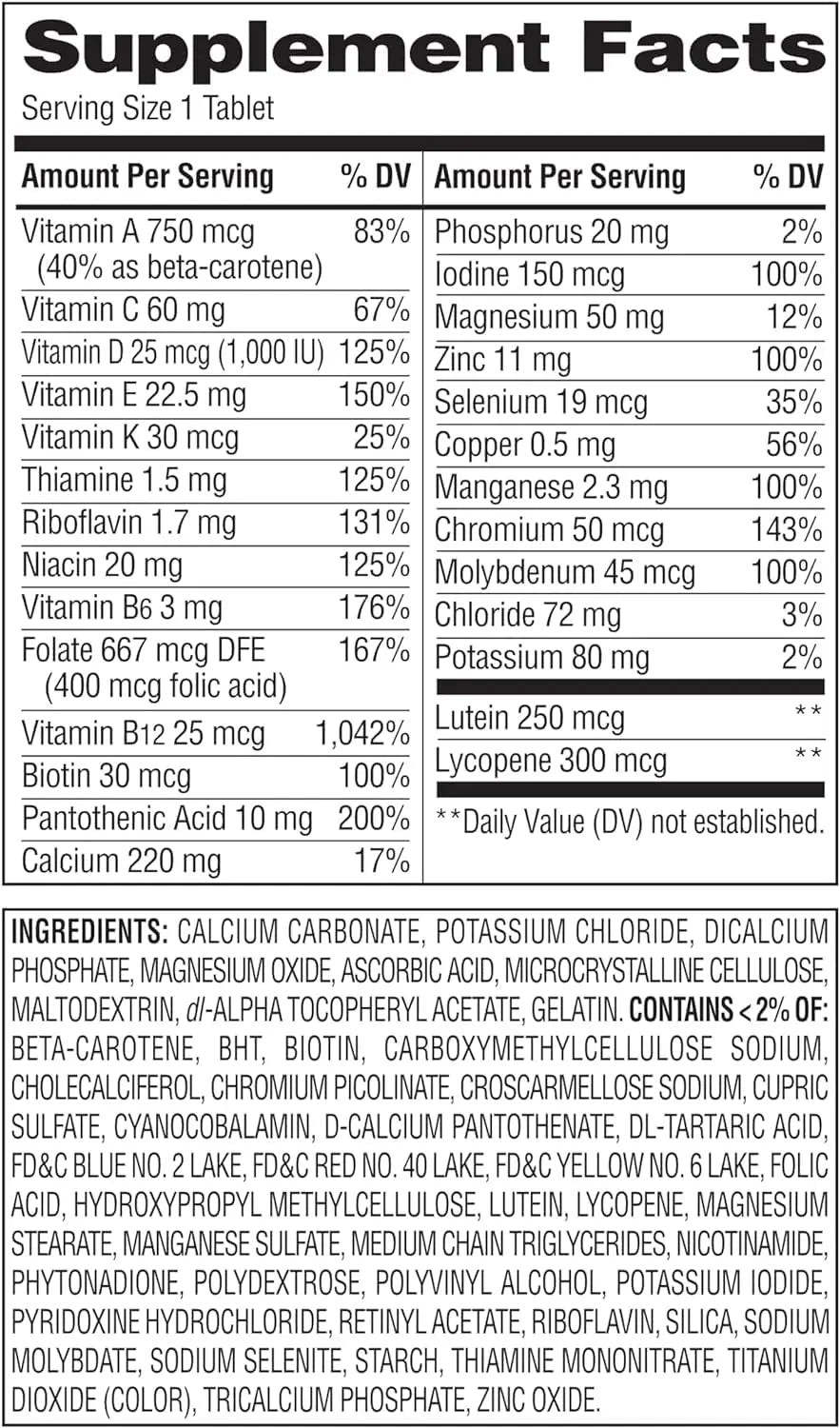 Equate Mature Adult 50+ One Daily Complete Multivitamin Compare to Centrum Silver (400 Ct) - Maple Wellness Supplements