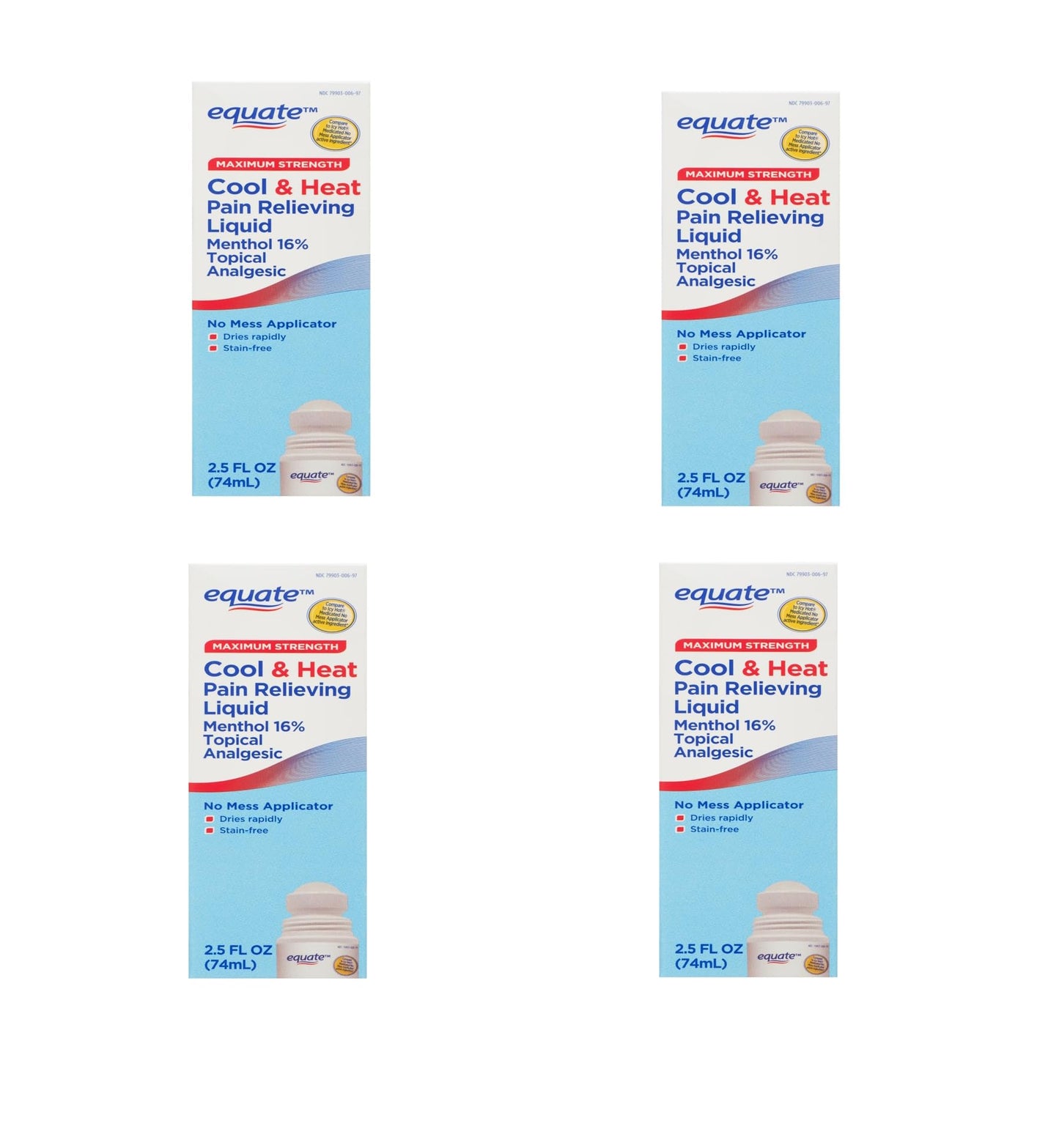 Equate Maximum Strength Cool & Heat, Equate Cool & Heat Pain Relief, Joint Pain Relief, 2.5 fl. oz, Pack of 2 - Maple Wellness Supplements