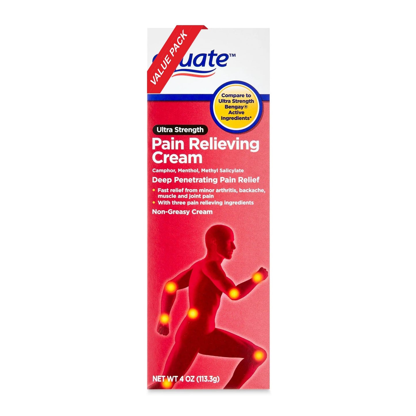 Equate Ultra Strength Pain Relieving Cream, Equate Ultra Strength Pain Relieving Cream Muscle Rub, 4 oz, Pack of 4 - Maple Wellness Supplements