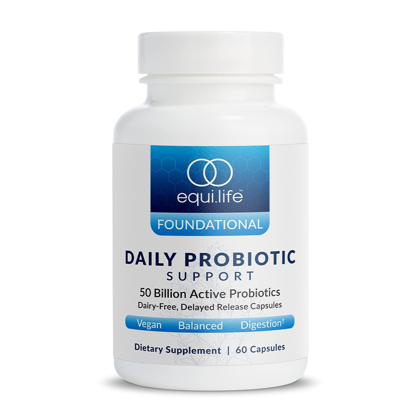Equilife Daily Probiotic Support, 50 Billion CFU, 8 Probiotic Strains, Digestive and Gut Health Supplement for Men and Women, Gluten Free, Soy and Dairy Free - Maple Wellness Supplements