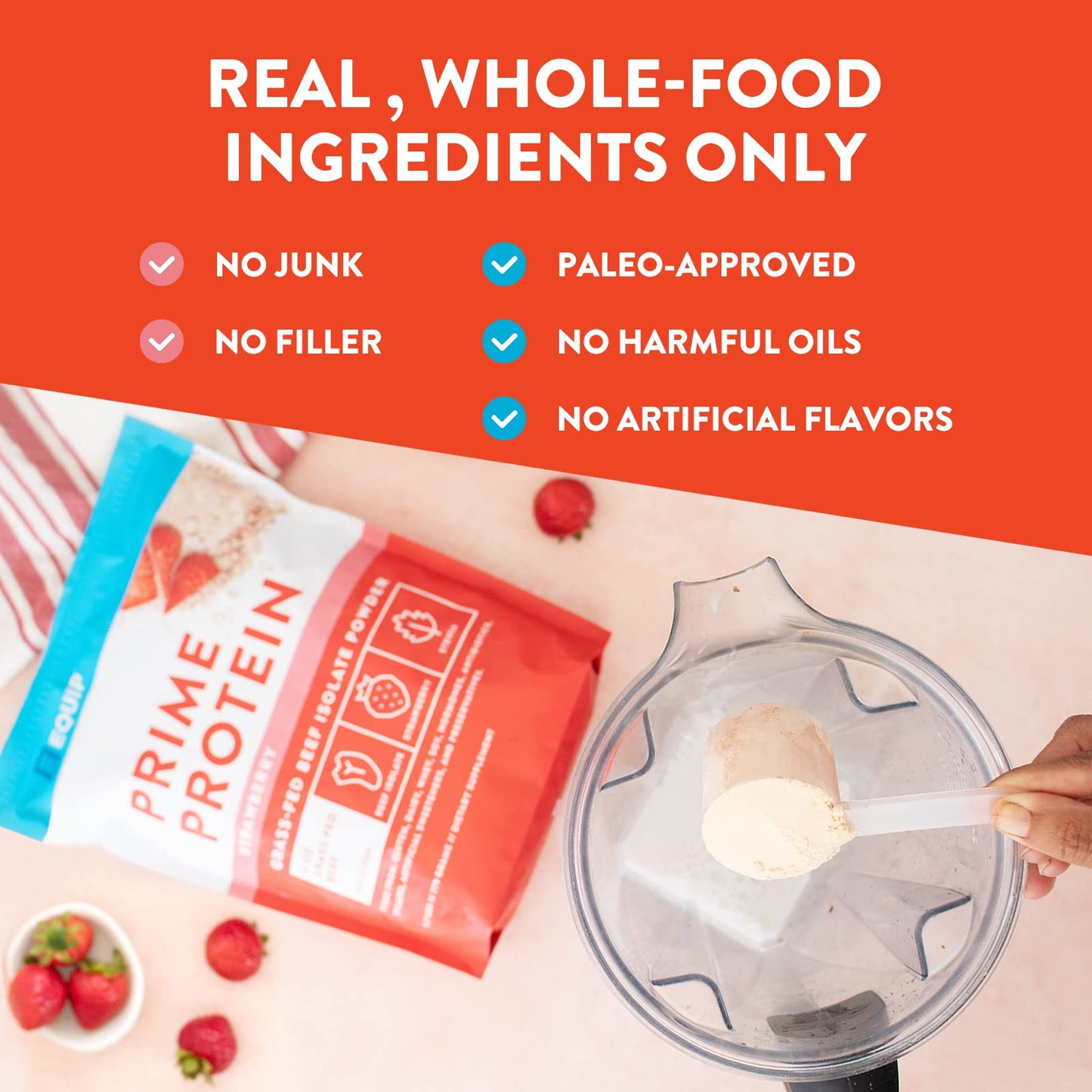 Equip Foods Prime Protein - Grass-Fed Beef Protein Powder Isolate -Paleo and Keto - Maple Wellness Supplements