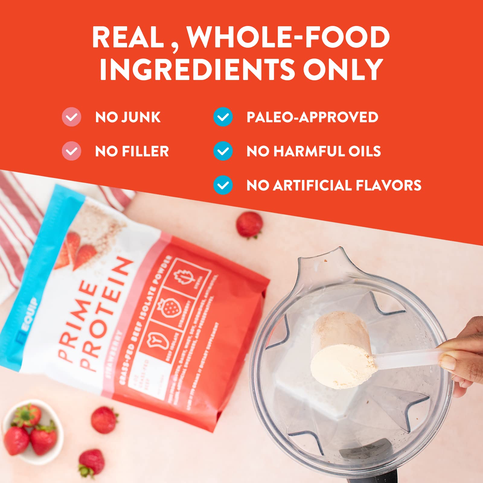 Equip Foods Prime Protein - Grass-Fed Beef Protein Powder Isolate -Paleo and Keto - Maple Wellness Supplements