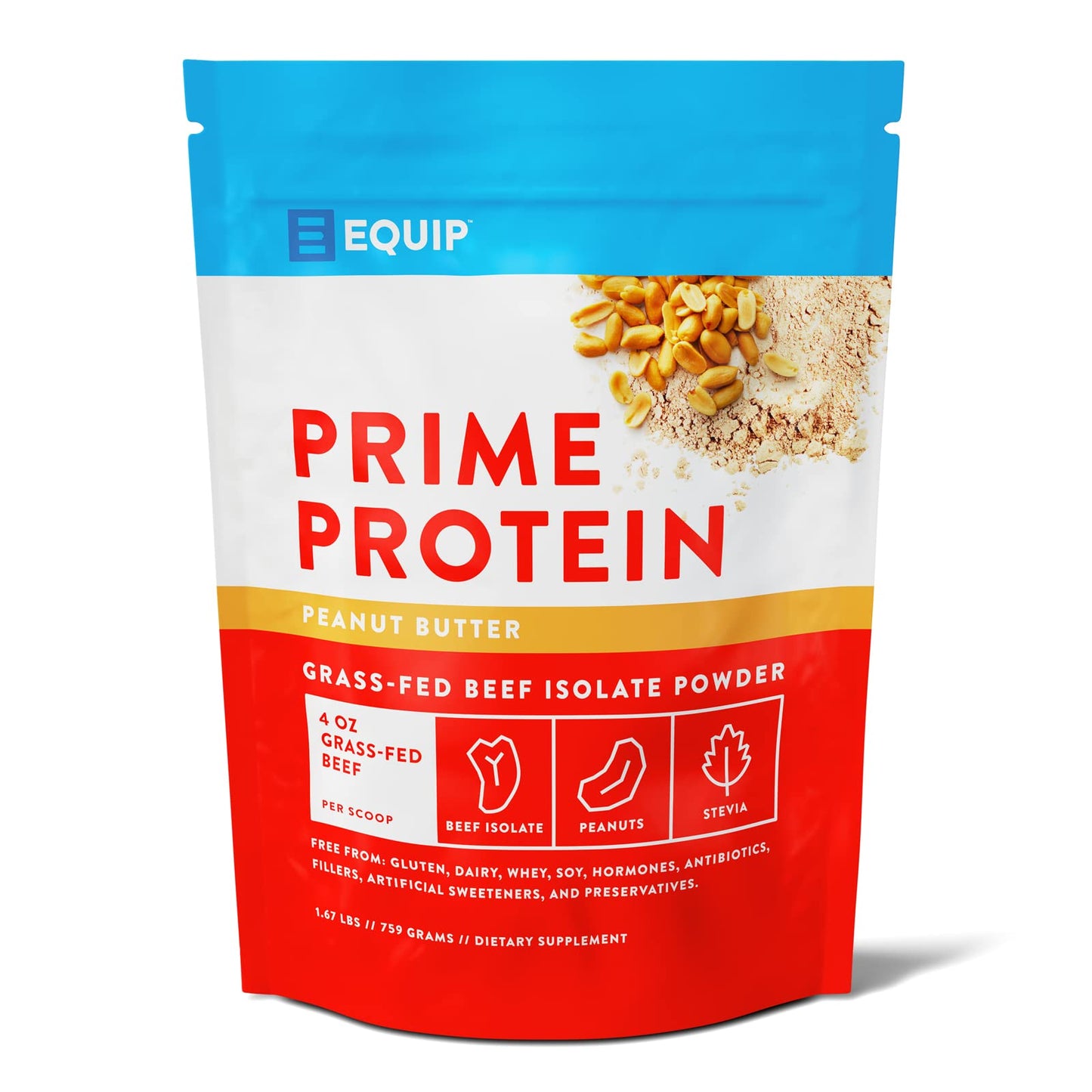 Equip Foods Prime Protein - Grass Fed Beef Protein Powder Isolate - Paleo and Keto Friendly - Maple Wellness Supplements