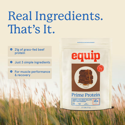 Equip Foods Prime Protein Powder | Clean, Grass Fed Beef Protein Powder | Carnivore Protein Isolate | Paleo, Keto Friendly | Gluten & Dairy Free | Helps Build & Repair Tissue - Maple Wellness Supplements