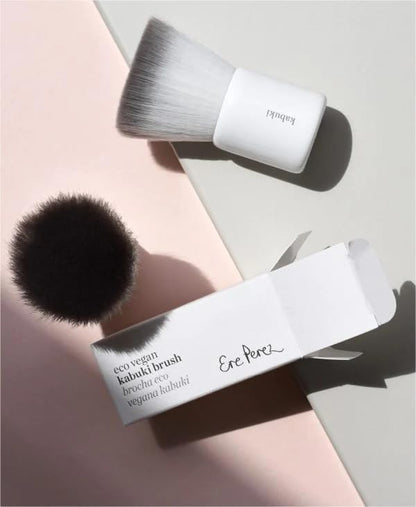 Ere Perez - Natural Eco Vegan Kabuki Makeup Brush | Multipurpose For Powder + Cream | Vegan Nylon Bristles, Cruelty-Free, Clean Beauty - Maple Wellness Supplements