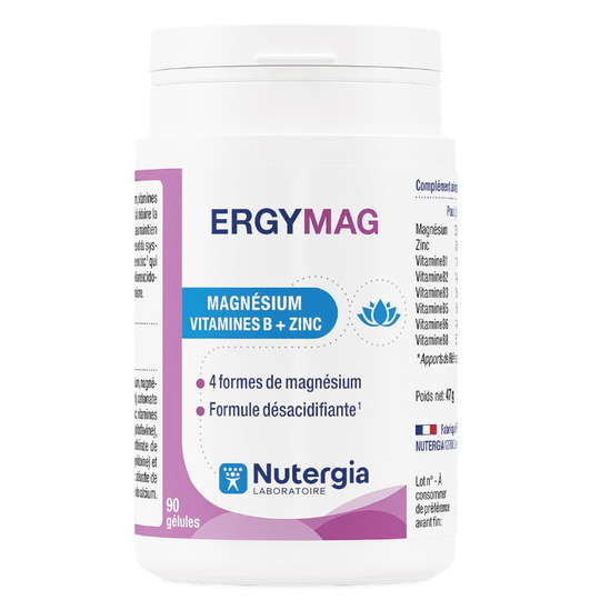 Ergymag - NUTERGIA - 90 Caps - Magnesium, Zinc, Vitamin B - Maple Wellness Supplements