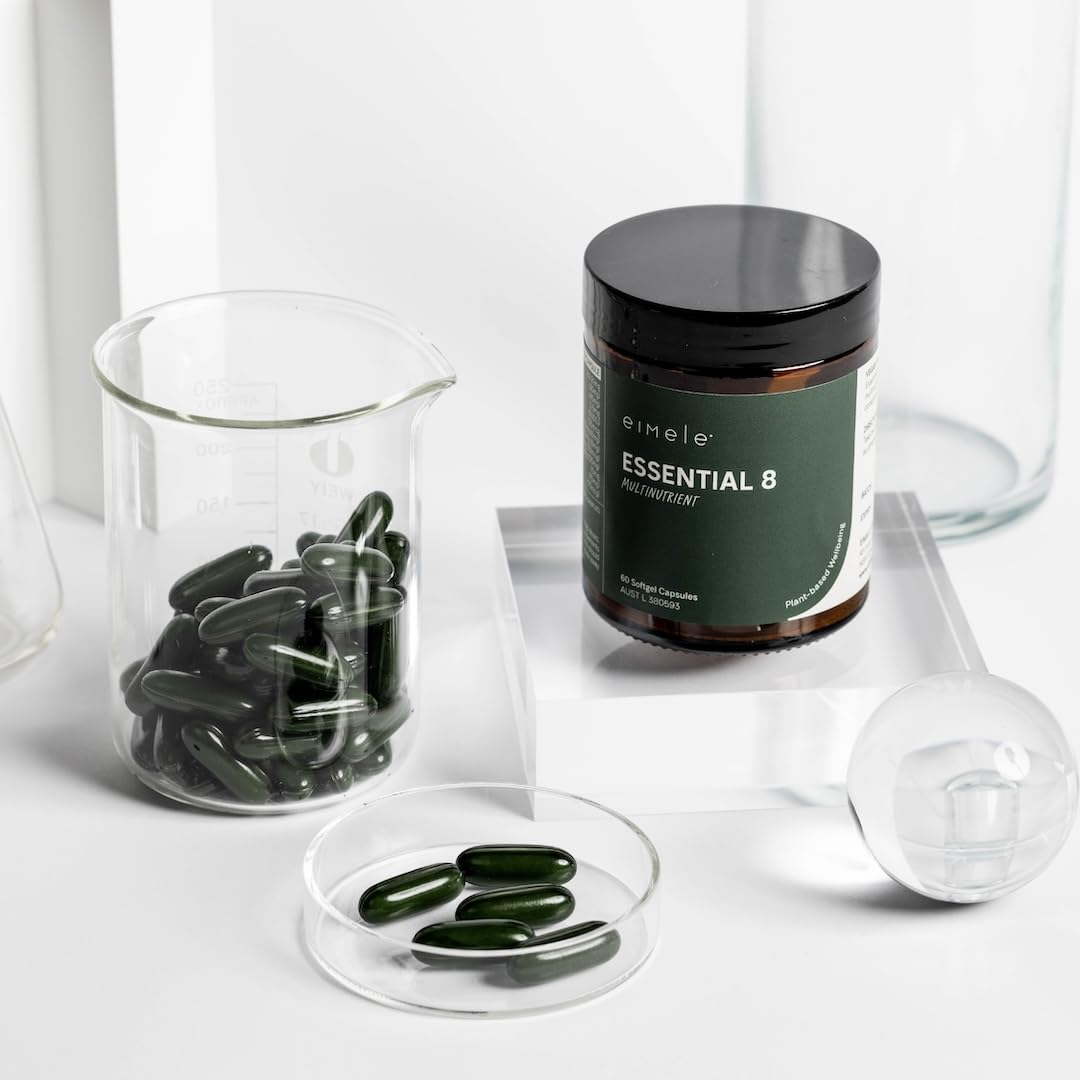 Essential 8 | Multivitamin for Energy & Immunity Support | 8 Essential Nutrients | Calcium, Vitamin B12, Omega3, Zinc, Iron, Vitamin D & More - Maple Wellness Supplements
