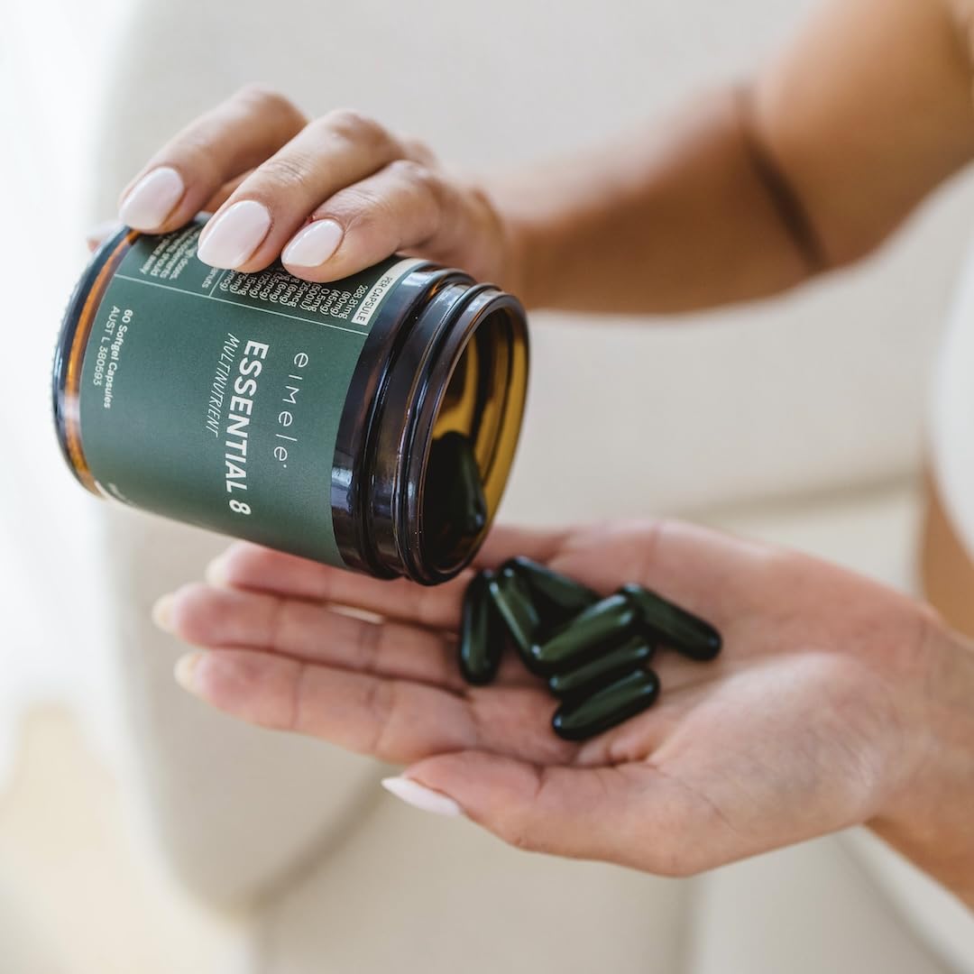 Essential 8 | Multivitamin for Energy & Immunity Support | 8 Essential Nutrients | Calcium, Vitamin B12, Omega3, Zinc, Iron, Vitamin D & More - Maple Wellness Supplements