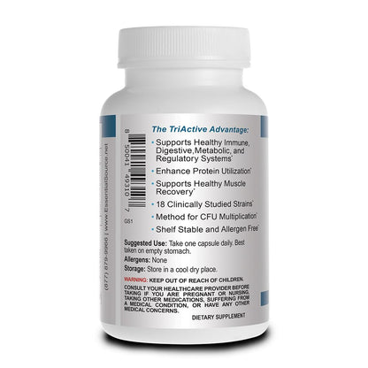 Essential Source TriActive Biotics for Men - Probiotic Capsules, 30 Billion CFU with Prebiotics & Blue Spirulina, Shelf Stable, Allergen Free, Digestive & Immune Support, 30 Count - Maple Wellness Supplements