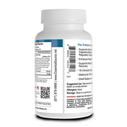 Essential Source TriActive Biotics for Men - Probiotic Capsules, 30 Billion CFU with Prebiotics & Blue Spirulina, Shelf Stable, Allergen Free, Digestive & Immune Support, 30 Count - Maple Wellness Supplements