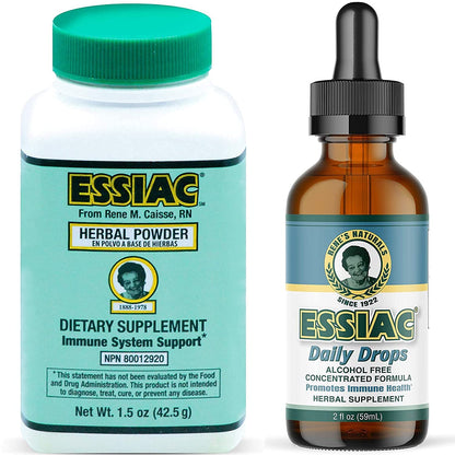 Essiac All-Natural Tea Powder & Organic Wild-Crafted Daily Drops | Detoxify Liver, Blood & Lymph Node - Maple Wellness Supplements