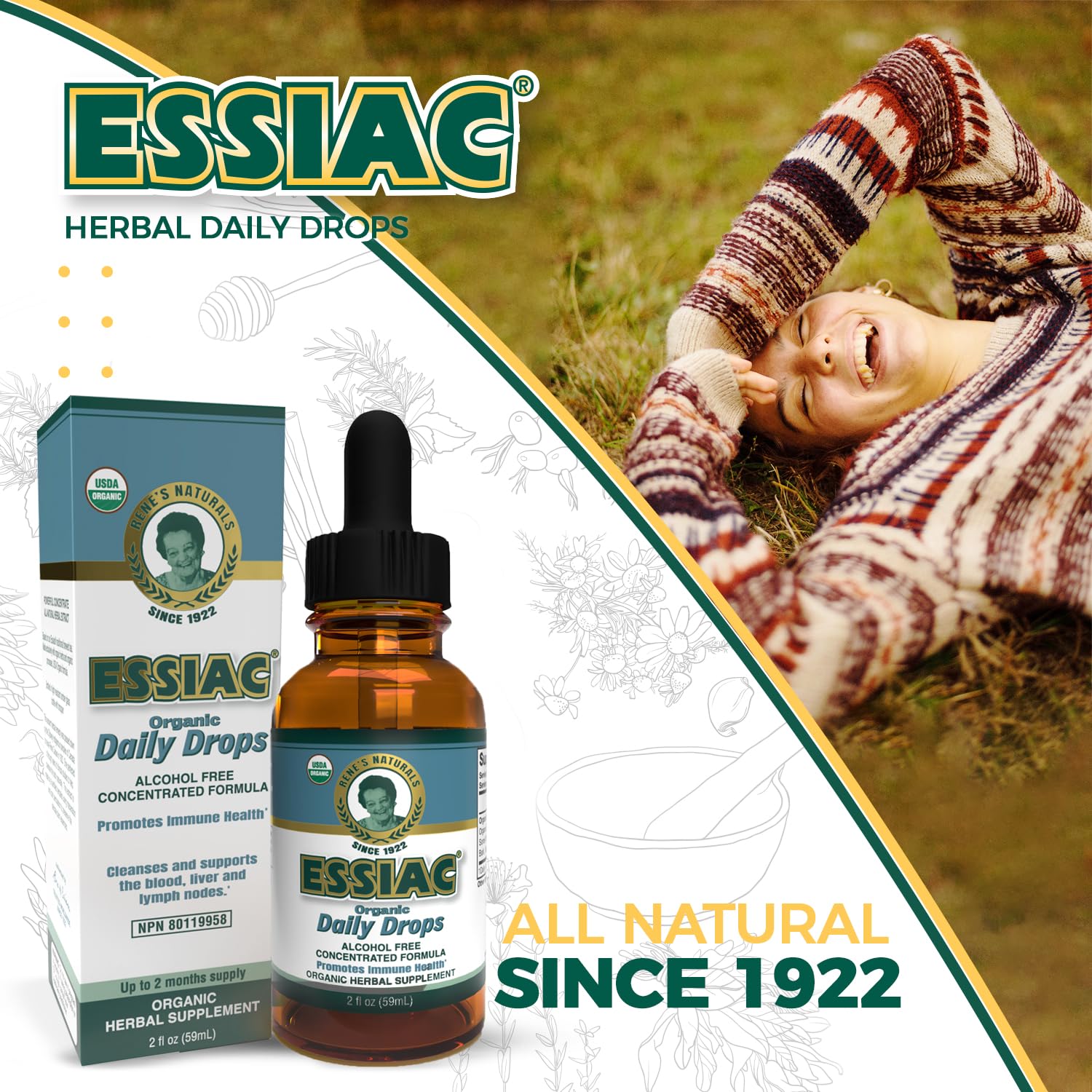 Essiac All-Natural Tea Powder & Organic Wild-Crafted Daily Drops | Detoxify Liver, Blood & Lymph Node - Maple Wellness Supplements