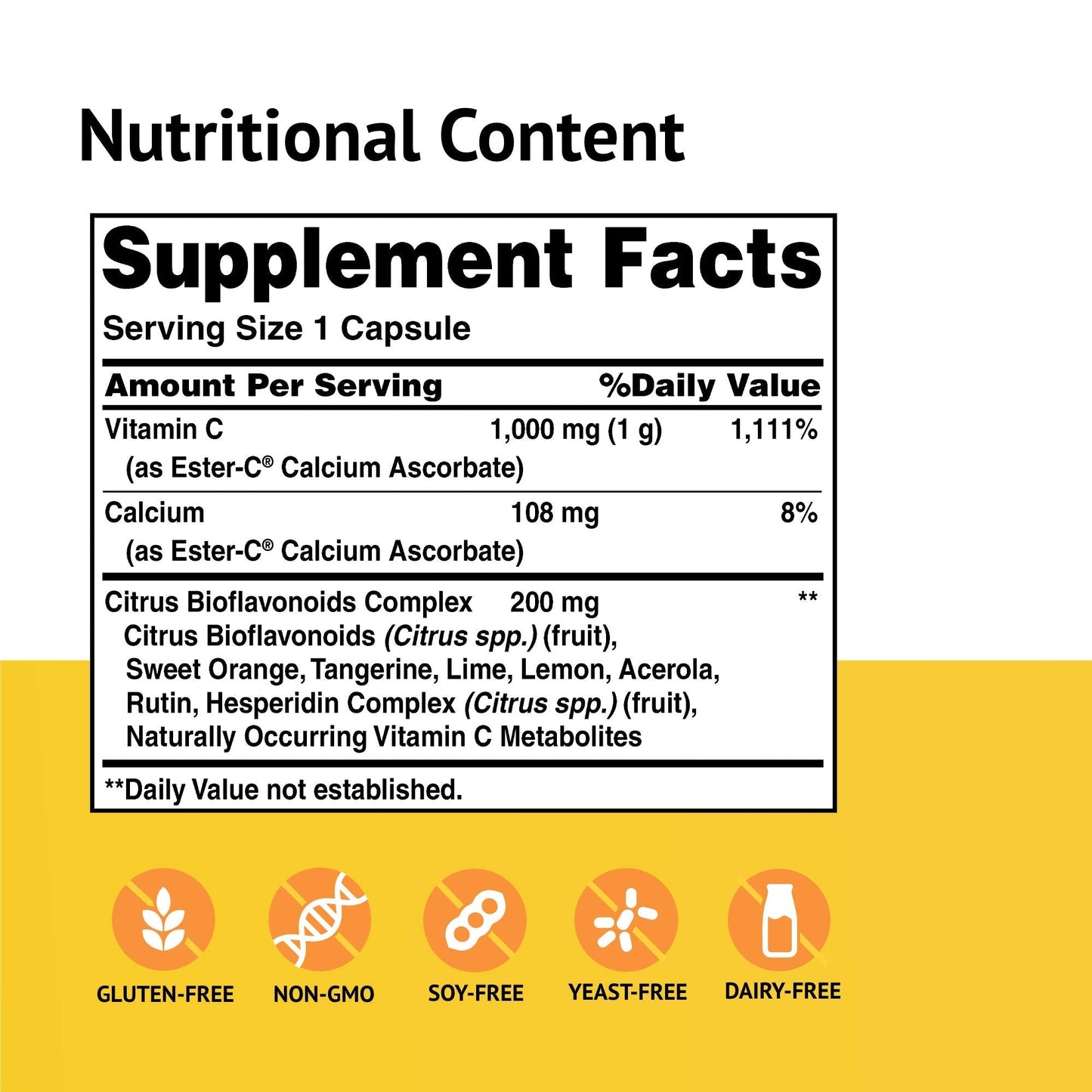 Ester-C American Health with Citrus Bioflavonoids Capsules - 24-Hour Immune Support, Gentle On Stomach, Non-Acidic Vitamin C - Maple Wellness Supplements