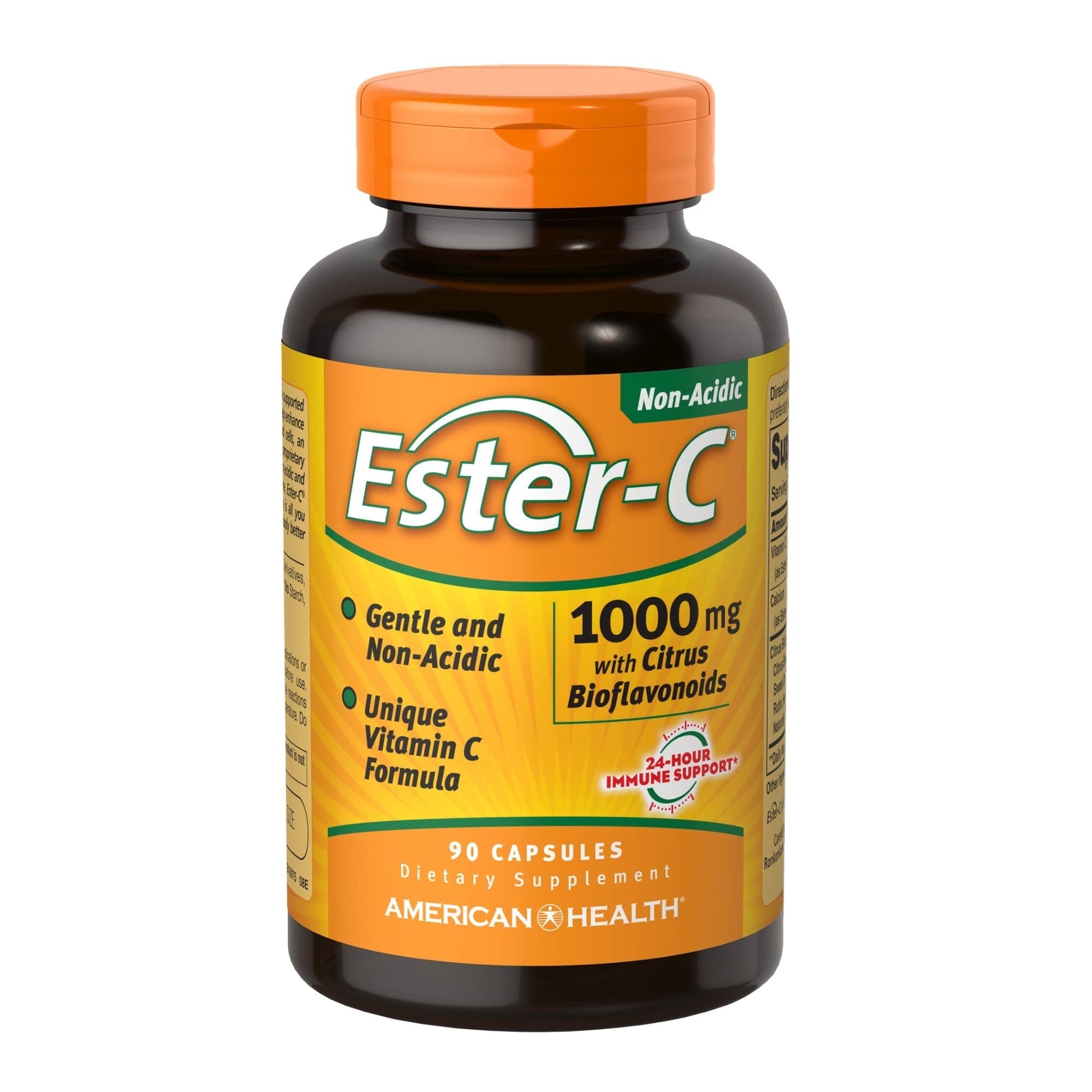 Ester-C American Health with Citrus Bioflavonoids Capsules - 24-Hour Immune Support, Gentle On Stomach, Non-Acidic Vitamin C - Maple Wellness Supplements