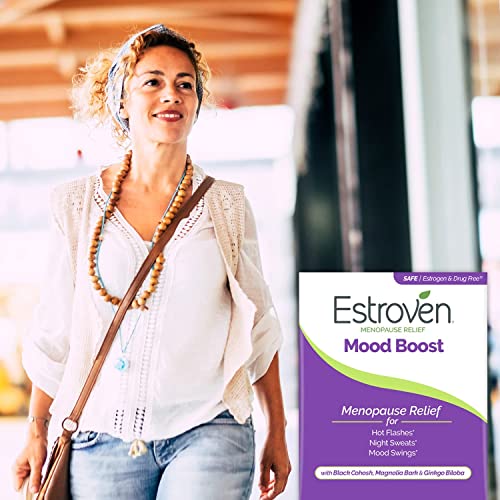 Estroven Mood Boost for Menopause Relief, Helps Reduce Hot Flashes & Night Sweats, Helps Manage Mood Swings, 30 Count - Maple Wellness Supplements