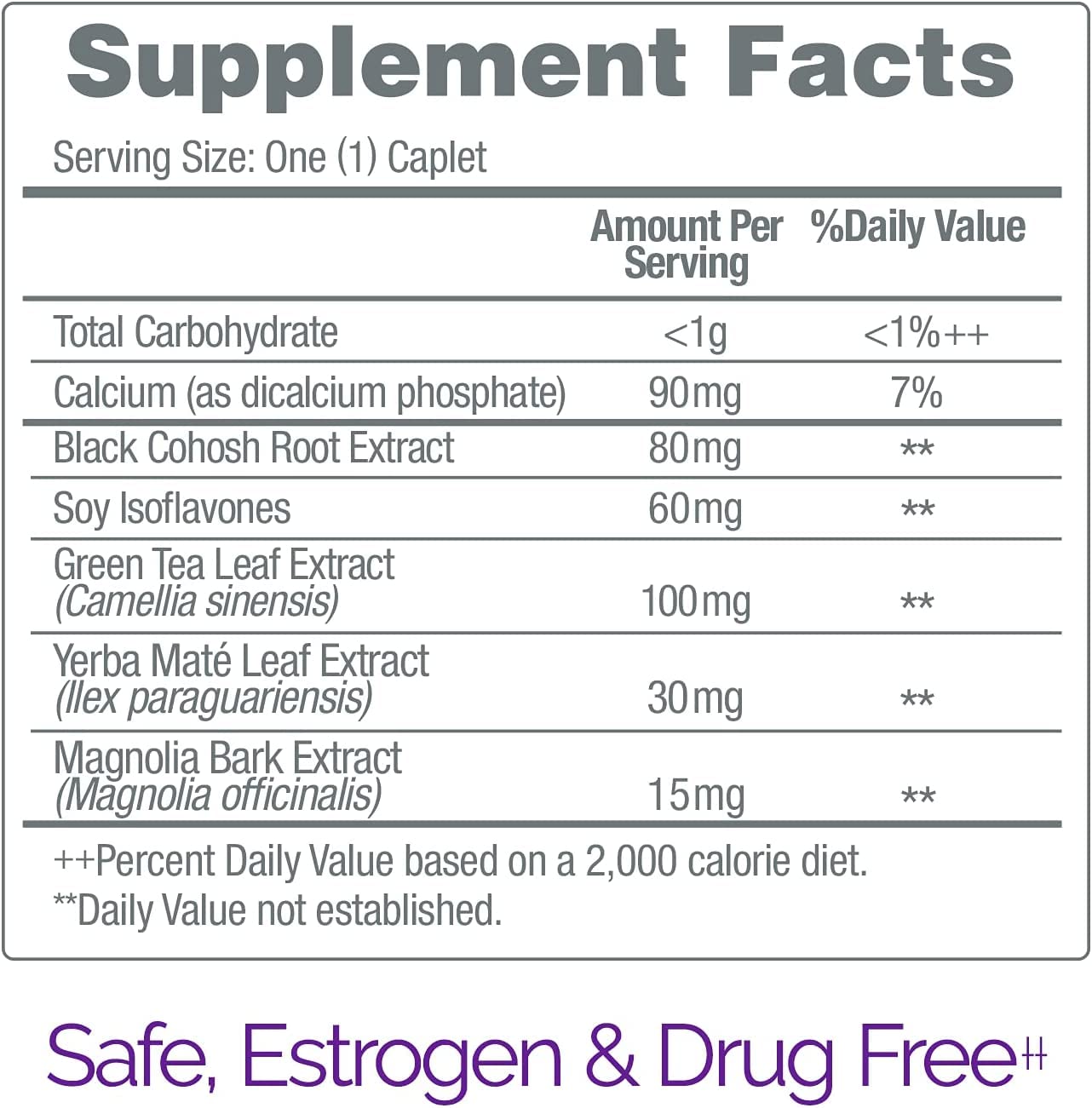 Estroven Stress Relief & Energy Boost for Menopause Relief - 28 Ct. - Clinically Proven Ingredients Provide Stress & Energy Support + Night Sweats & Hot Flash Relief - Drug-Free and Gluten-Free - Maple Wellness Supplements
