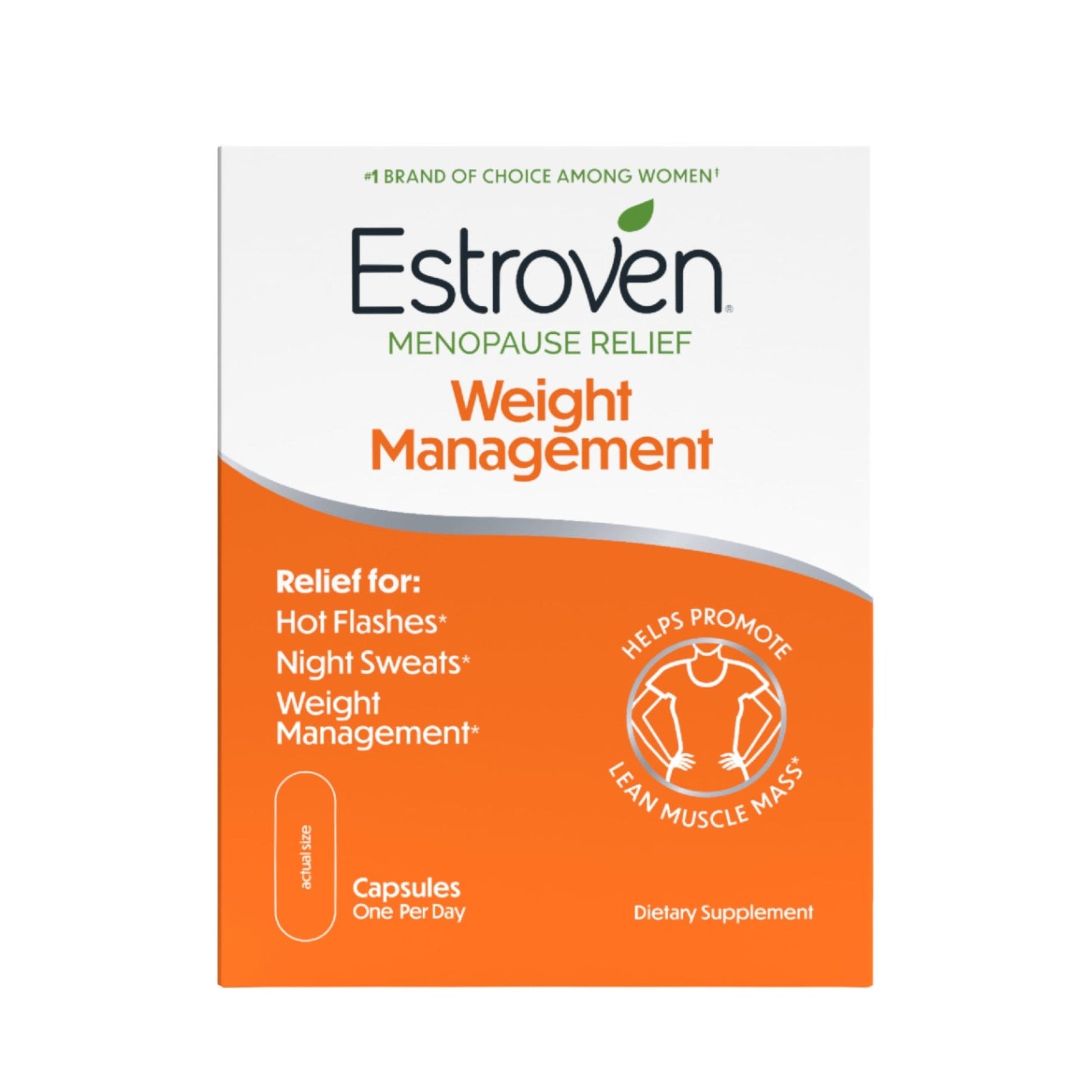 Estroven Weight Management for Menopause Relief - 30 Ct. - Clinically Proven Ingredients Help Manage Weight, Provide Night Sweats & Hot Flash Relief* Drug-Free & Gluten-Free Caplets - Maple Wellness Supplements