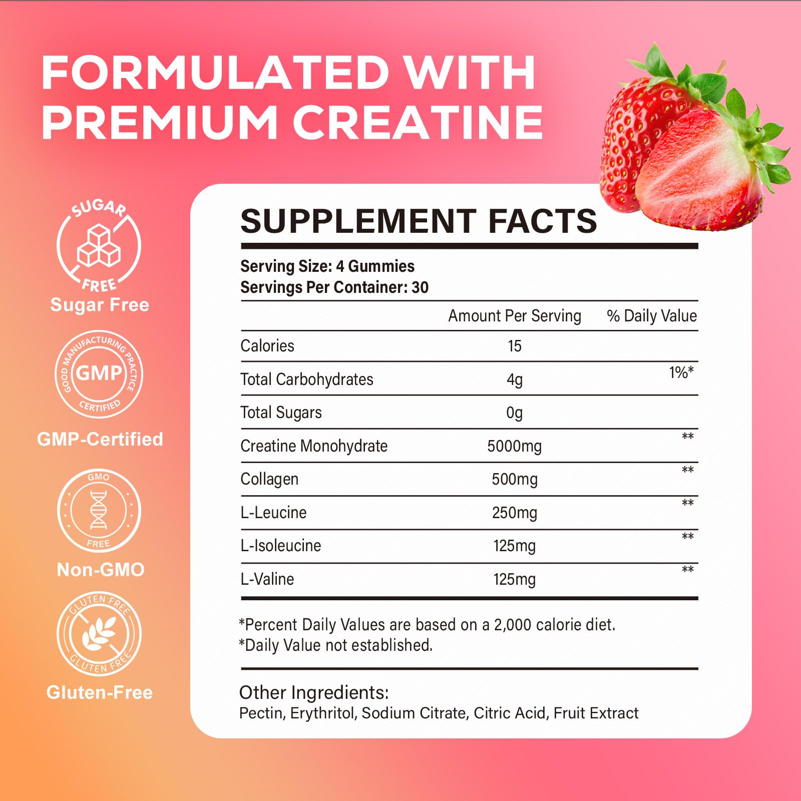 eterlower Creatine Monohydrate Gummies, 5g Creatine Gummies for Women & Men.Pre-Workout & Muscle Growth Support, - Maple Wellness Supplements