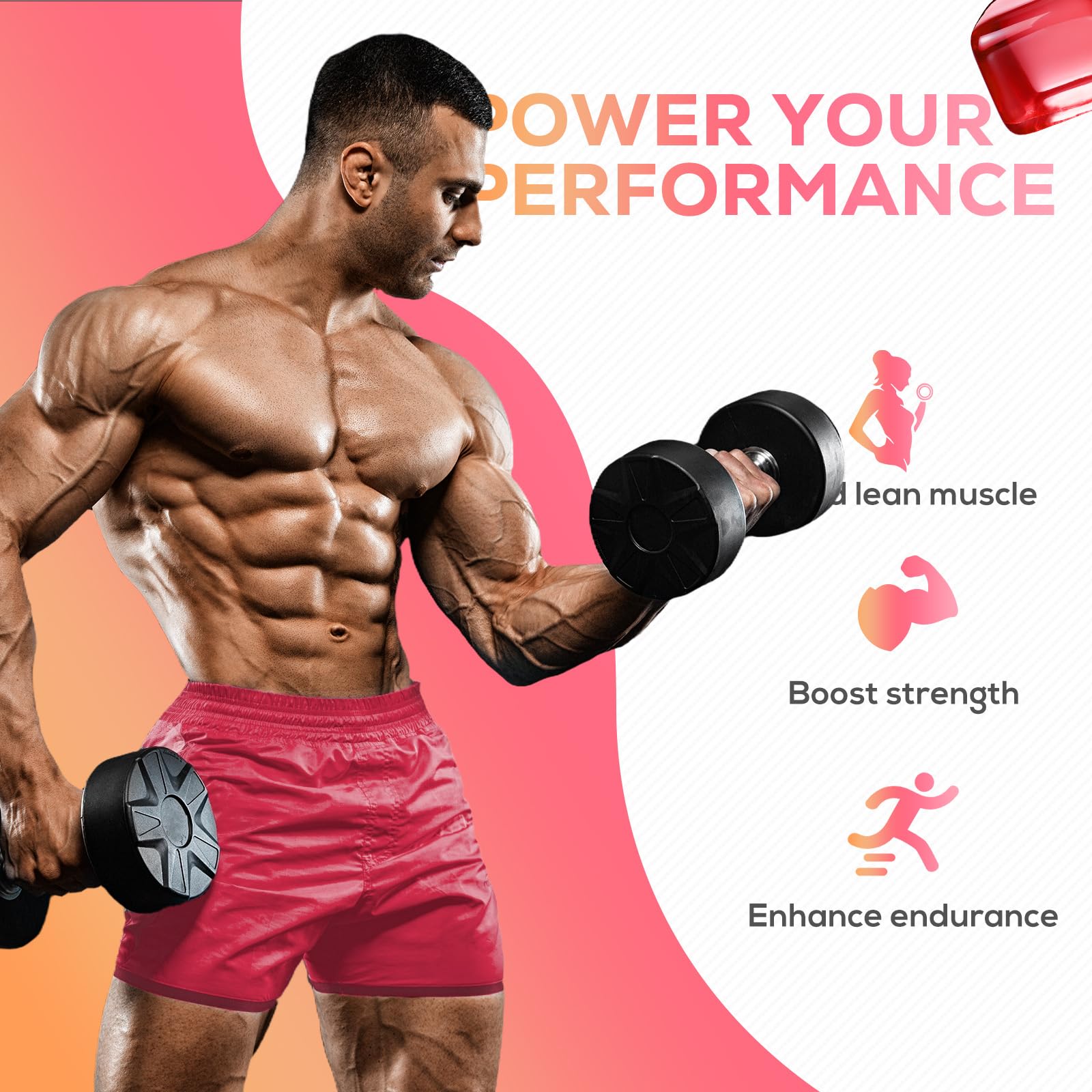 eterlower Creatine Monohydrate Gummies, 5g Creatine Gummies for Women & Men.Pre-Workout & Muscle Growth Support, - Maple Wellness Supplements