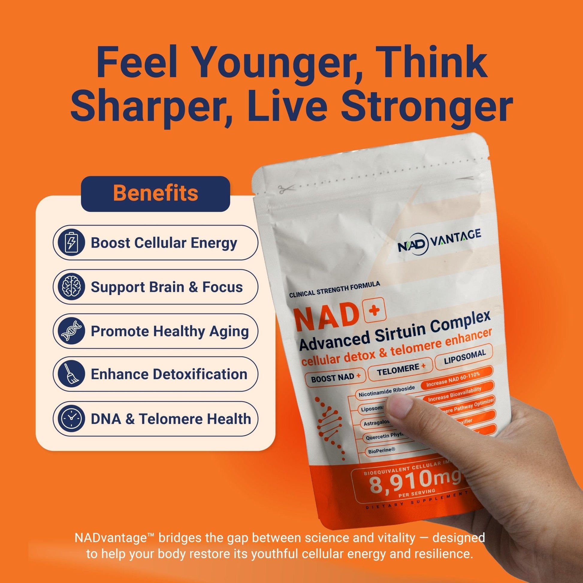 Eternaroot NAD+ 5D Matrix - High Potency NAD Precursor - 1000mg Nicotinamide Riboside (NR) + Liposomal Resveratrol - Clean Vegan Formula - Cellular Energy & Immune Support - Maple Wellness Supplements