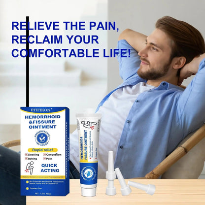 ETIFIKON Hemorrhoid & Fissure Ointment with 4% Lidocaine & Phenylephrine HCI – 42.5g Comforting Care Cream for Internal & External Areas – Helps Soothe Irritation & Support Daily Comfort (1 Pack) - Maple Wellness Supplements