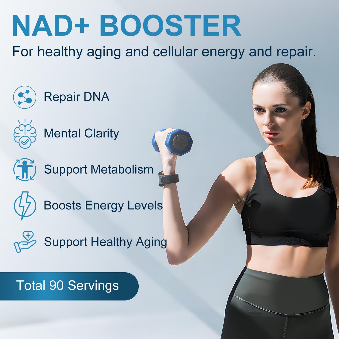 ETOVO NAD+ Supplement, 8525 mg Liposomal NAD Resveratrol Supplement for Women and Men with Coptisine Quercetin Curcumin Supports Cellular Health, Energy & Healthy Anti-Aging 180 Counts - Maple Wellness Supplements