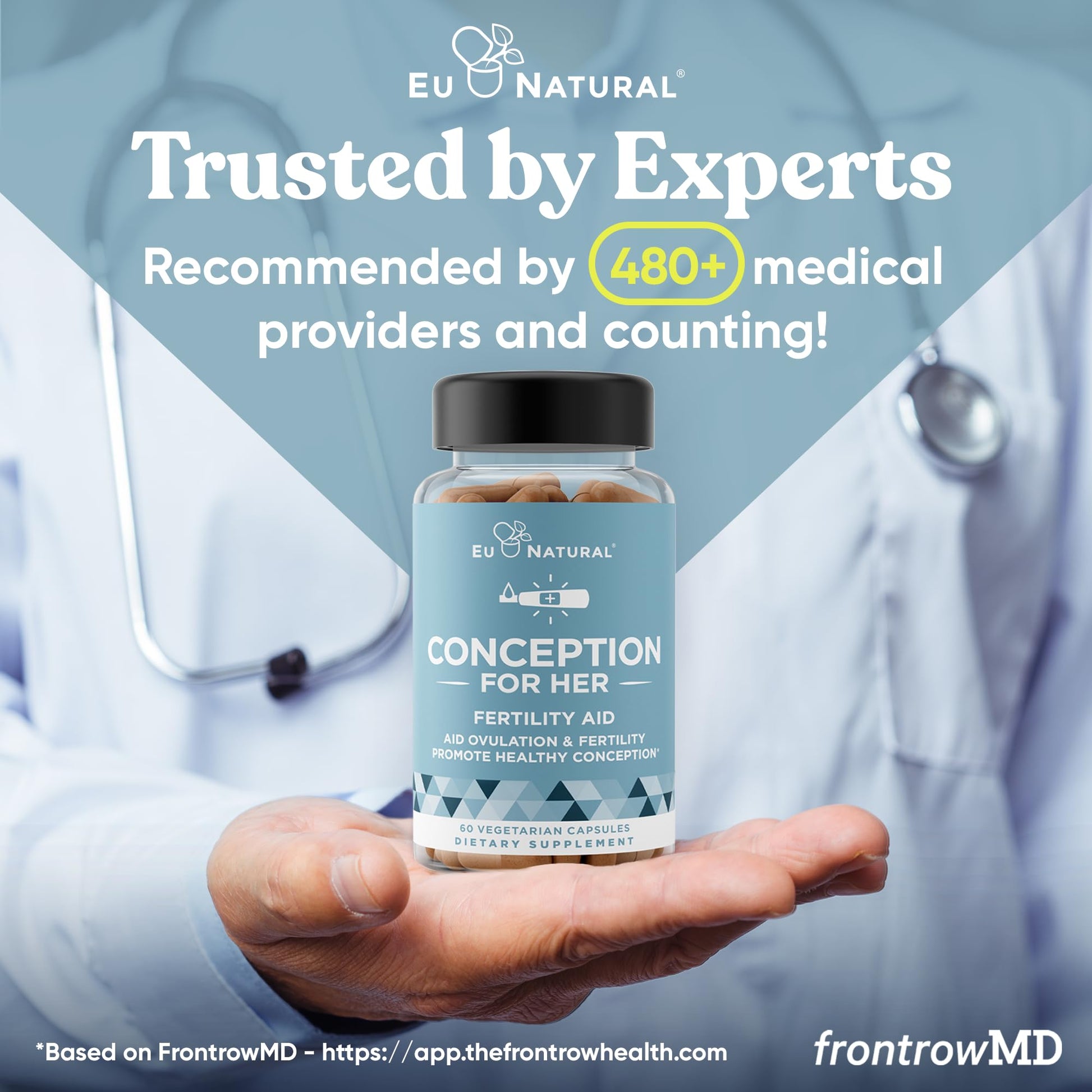 Eu Natural Conception for Her Fertility Supplements for Women - Ovulation, Hormonal Balance & Regular Cycle Support - Myo-Inositol, Folate, Folic Acid & Vitex - 60 Vegetarian Capsules - Maple Wellness Supplements
