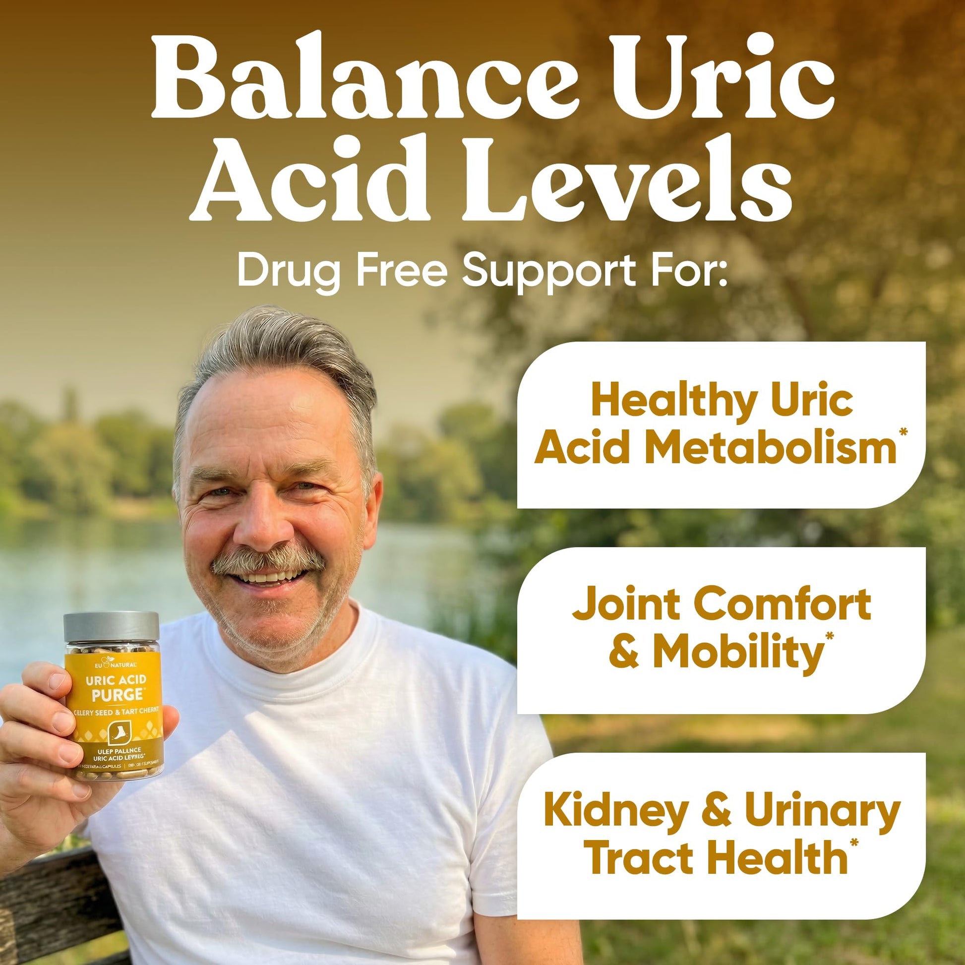 Eu Natural Purge Uric Acid Flush - Eat & Drink What You Want - Uric Acid Support for Joints & Mobility with Celery Seed - Maple Wellness Supplements