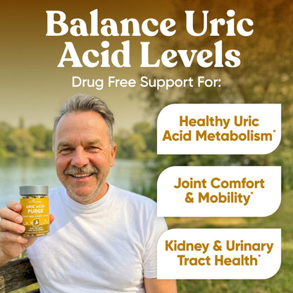 Eu Natural Purge Uric Acid Flush - Eat & Drink What You Want - Uric Acid Support for Joints & Mobility with Celery Seed - Maple Wellness Supplements