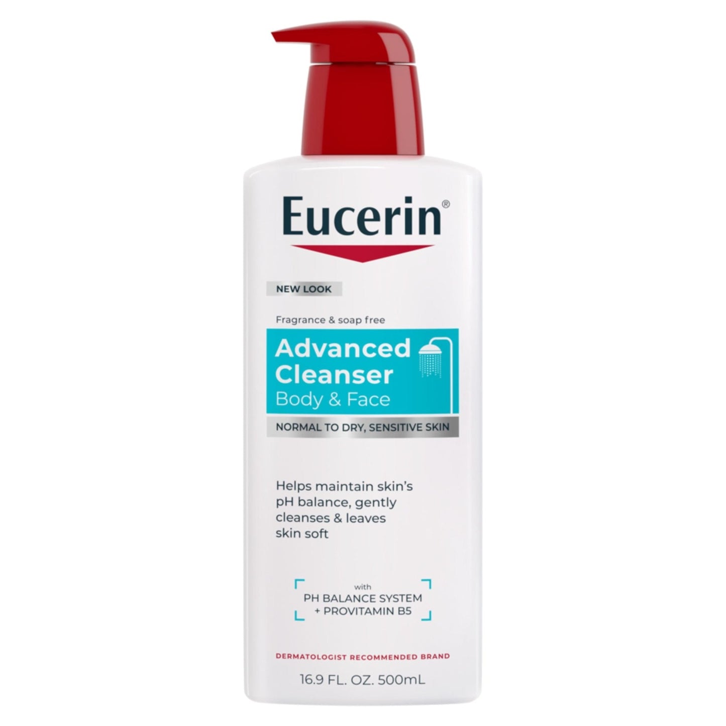 Eucerin Advanced Cleansing Body & Face Cleanser - Fragrance & Soap Free for Dry, Sensitive Skin - 16.9 fl. oz Bottle - Maple Wellness Supplements