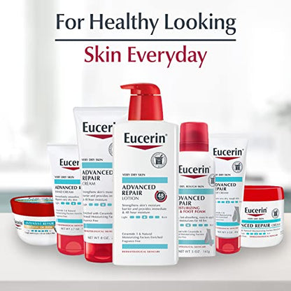 Eucerin Advanced Repair Body Cream for Very Dry Skin, Fragrance Free Daily Body Moisturizer, 16 Oz Jar - Maple Wellness Supplements