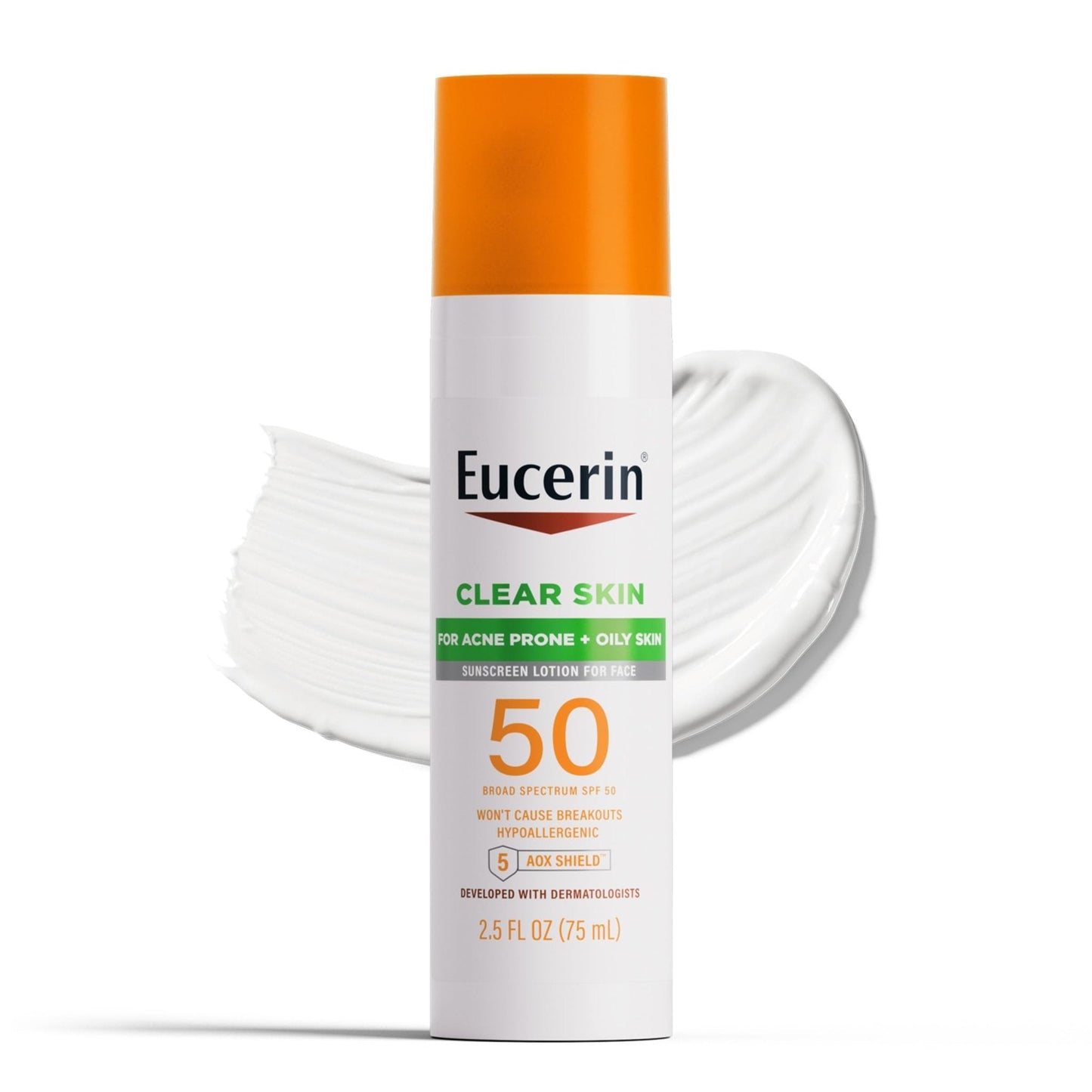 Eucerin Sun Clear Skin Face Sunscreen Lotion SPF 50 for Acne Prone and Oily Skin, Lightweight Sunscreen with Oil-Absorbing Minerals - Maple Wellness Supplements
