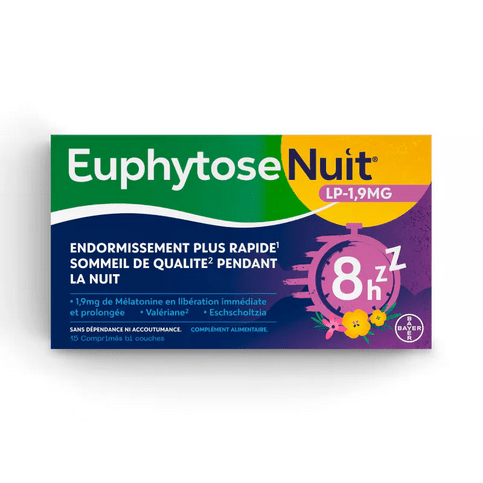 Euphytose Nuit LP 1,9 mg melatonin - 15 tablets - Maple Wellness Supplements