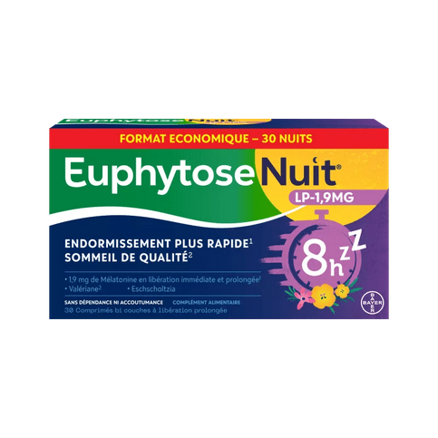 Euphytose Nuit LP 1,9 mg melatonin - 30 tablets - Maple Wellness Supplements