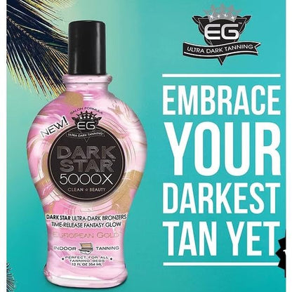 European Gold Dark Star 5000X Indoor Tanning Lotion for Tanning beds, 12 fl oz - Maple Wellness Supplements