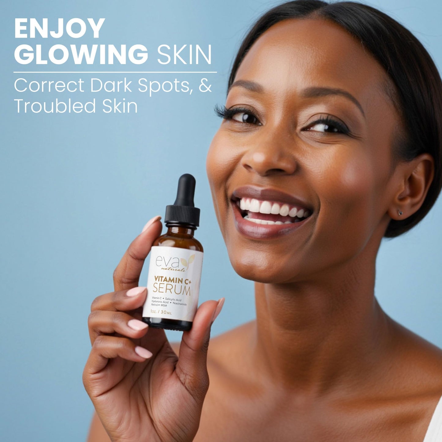 Eva Naturals Vitamin C Serum for Face – Anti Aging Dark Spot Remover & Corrector with Retinol, Hyaluronic Acid - Maple Wellness Supplements