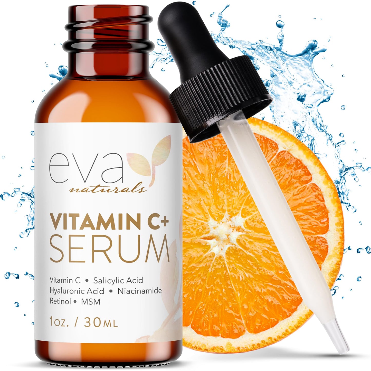 Eva Naturals Vitamin C Serum for Face – Anti Aging Dark Spot Remover & Corrector with Retinol, Hyaluronic Acid - Maple Wellness Supplements